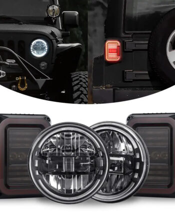 Positana 7" King Kong LED Headlights & Huge C Tail Lights Combo for Jeep Wrangler
